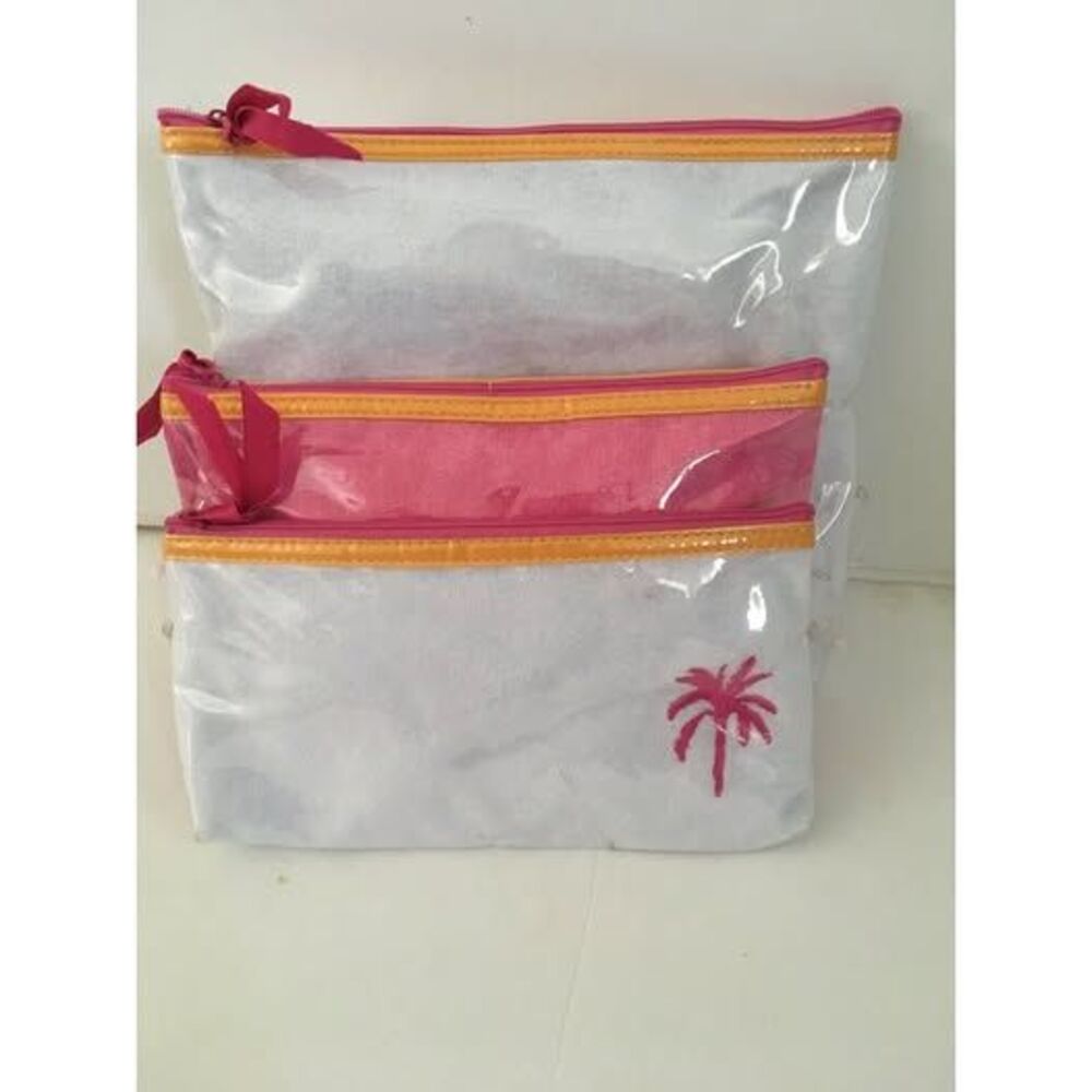 New 3 Makeup Bags Orange/pink Plastic
